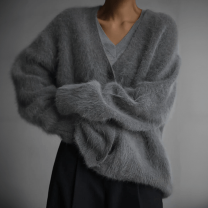 Damen Strickjacke Weich Modern Knopfdesign