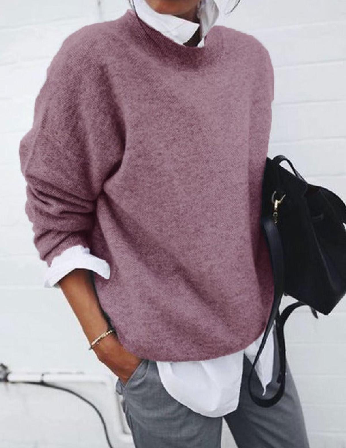 Damen Pullover Lässig Oversized