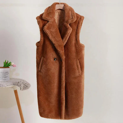 Weiche Plüschweste Ärmellos Übergröße Teddylook