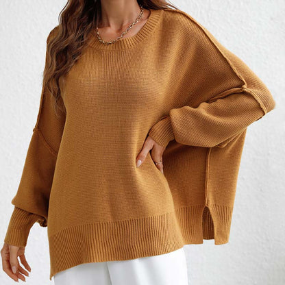 Damen Strickpullover Herbst Rundhals Modell - IdealeKleiden
