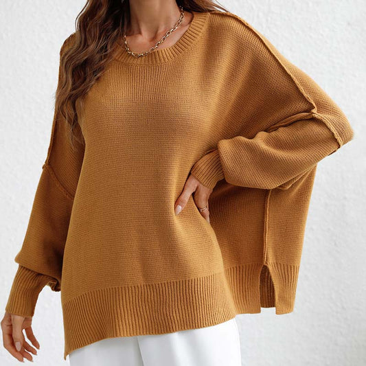 Damen Strickpullover Herbst Rundhals Modell - IdealeKleiden