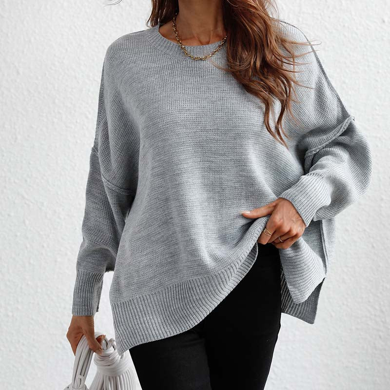 Damen Strickpullover Herbst Rundhals Modell