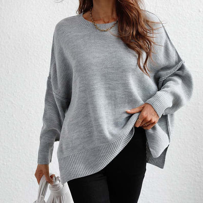 Damen Strickpullover Herbst Rundhals Modell