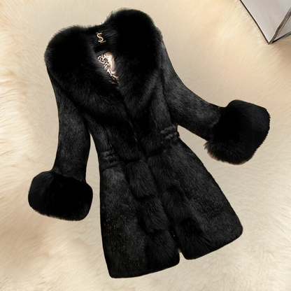 Luxus Jacke mit Pelzbesatz - Stilvolle Damenjacke