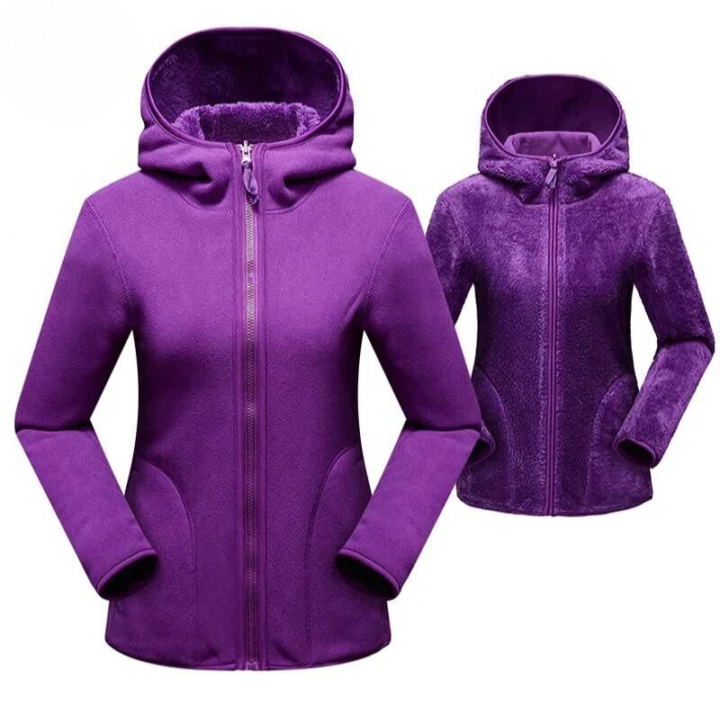 Doppelseitige Fleecejacke Damen Warm &amp; Bequem
