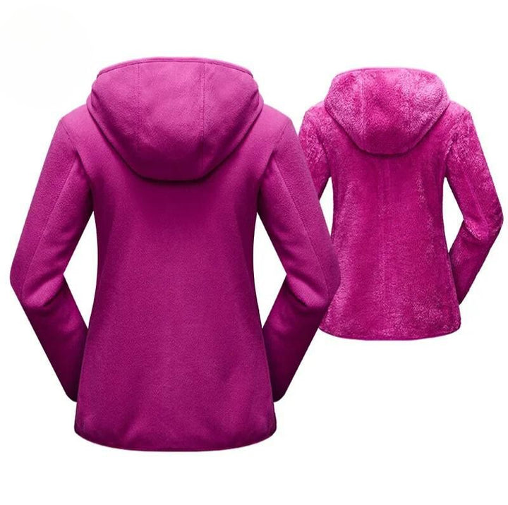 Doppelseitige Fleecejacke Damen Warm &amp; Bequem - IdealeKleiden