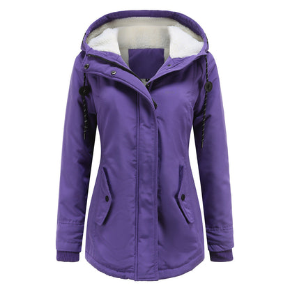 Damen Winterjacke Kapuze Fleece Isoliert
