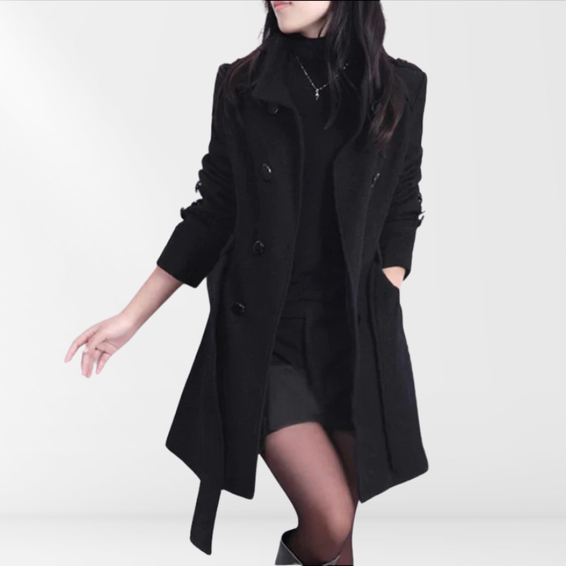 Damen Wintermantel Elegant Gürtel Design
