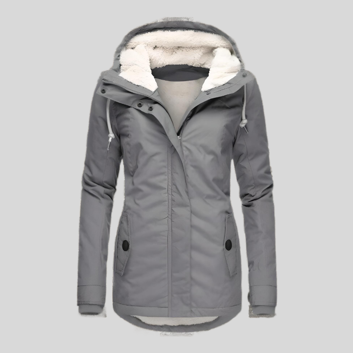 Damen Winterjacke Kapuze Fleece Isolierung - IdealeKleiden