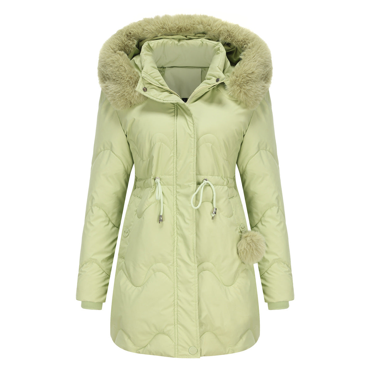 Winterjacke Warm Damen Kapuze Reißverschluss