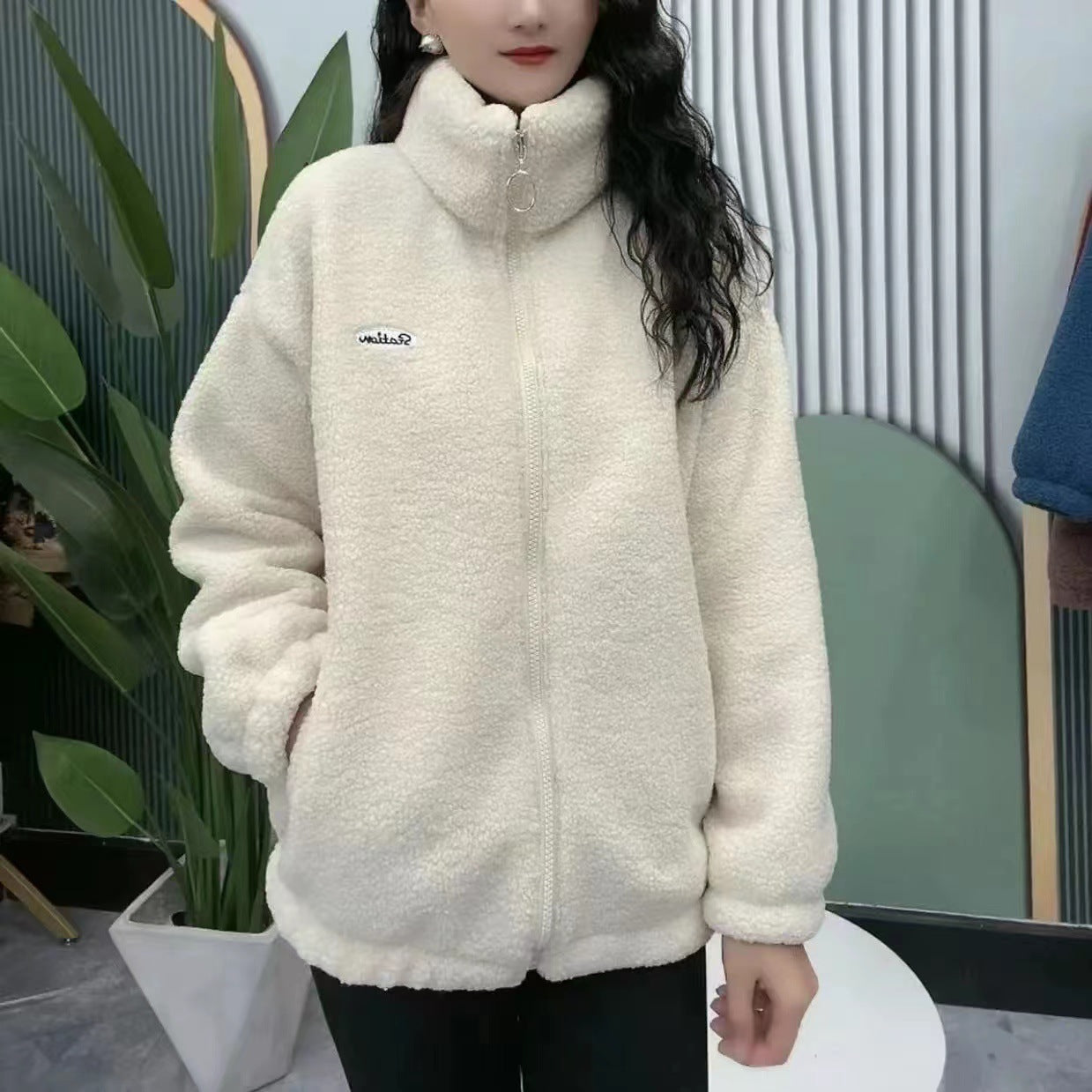 Modische Teddyjacke Lockere Fit