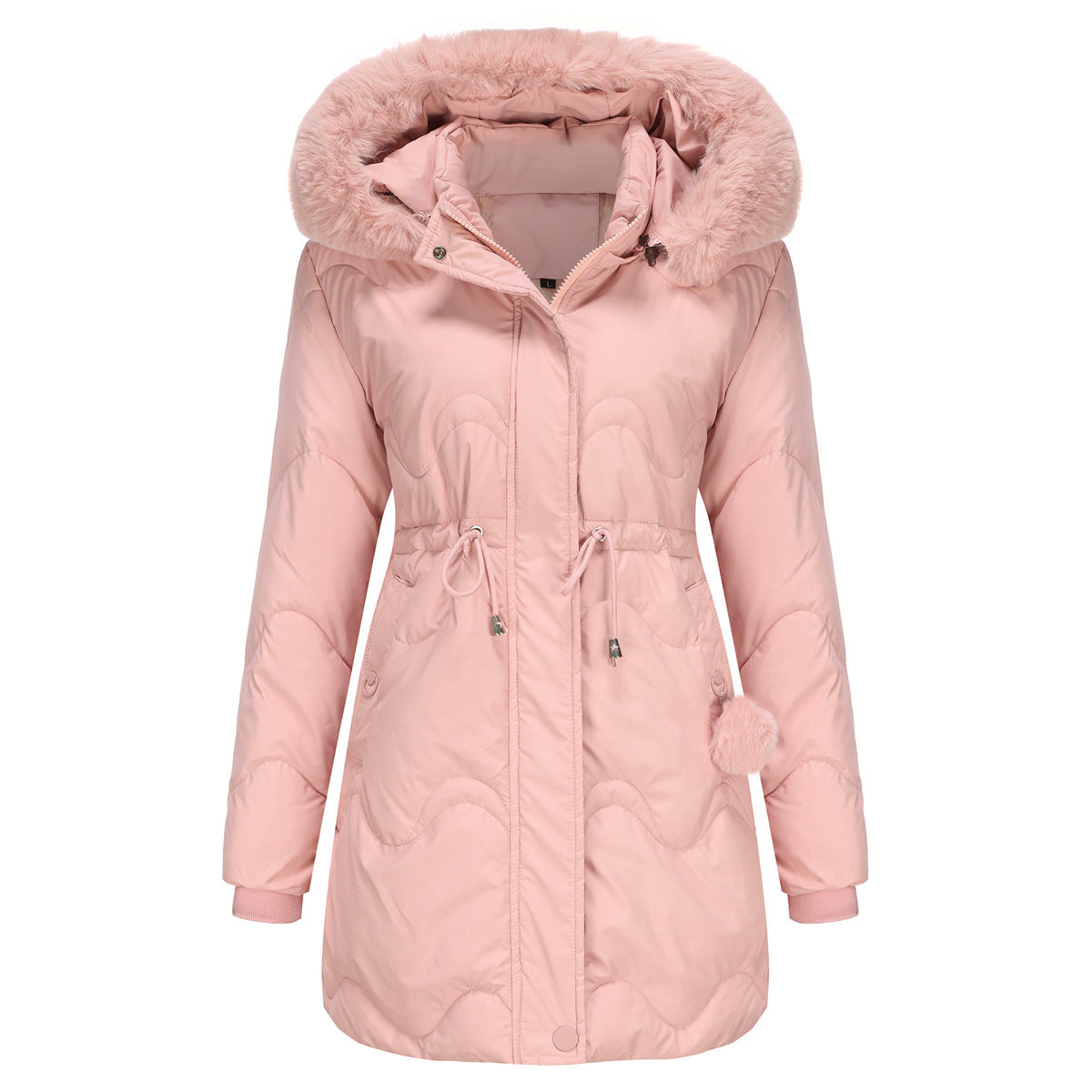 Winterjacke Warm Damen Kapuze Reißverschluss