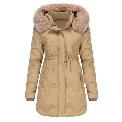 Winterjacke Warm Damen Kapuze Reißverschluss