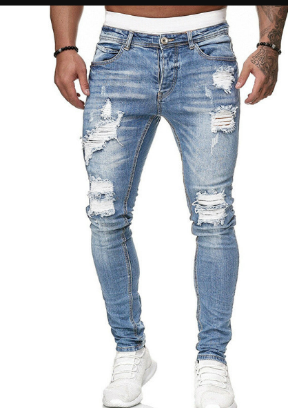 Rippen-Jeans Herren Trendy Destroyed-Style