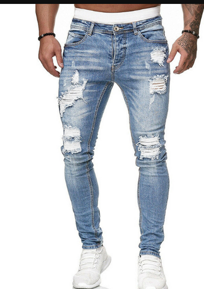 Rippen-Jeans Herren Trendy Destroyed-Style