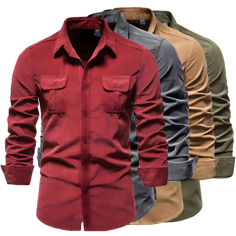 Herren Cordhemd Modern Braun - IdealeKleiden