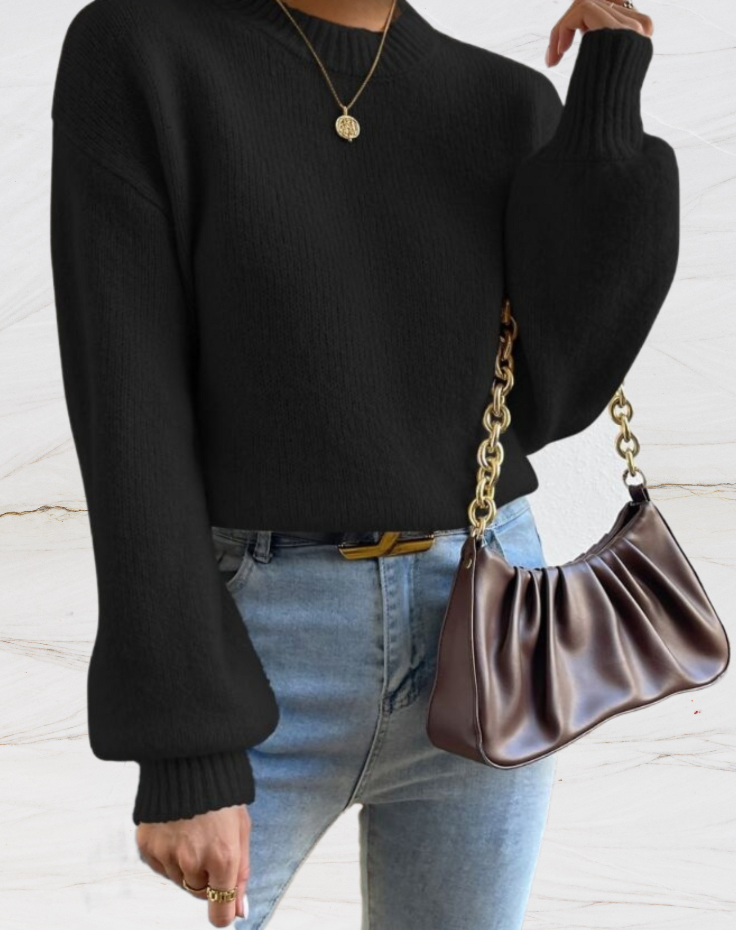 Weicher Damen Pullover Rundhals Flauschig - IdealeKleiden