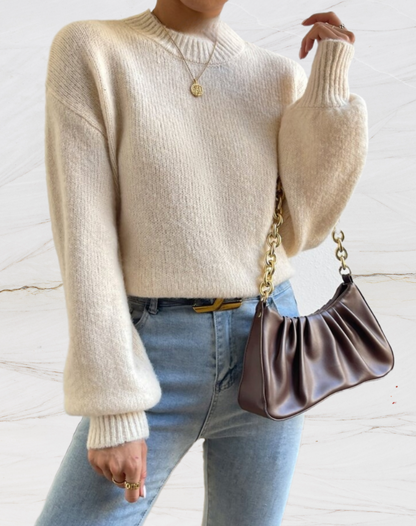 Weicher Damen Pullover Rundhals Flauschig