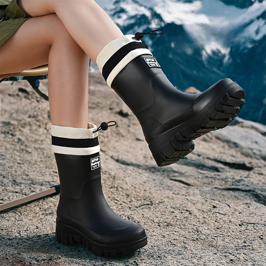 Wasserdichte Stiefel Damen Midi Länge Rutschfest - IdealeKleiden
