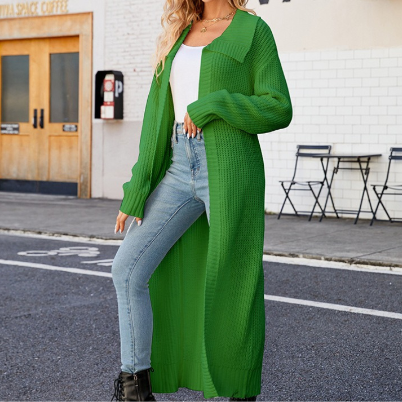 Elegante Damen Maxi-Jacke Langärmlig