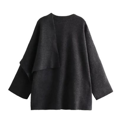 Stilvolle Damenjacke Asymmetrisch Modern - IdealeKleiden