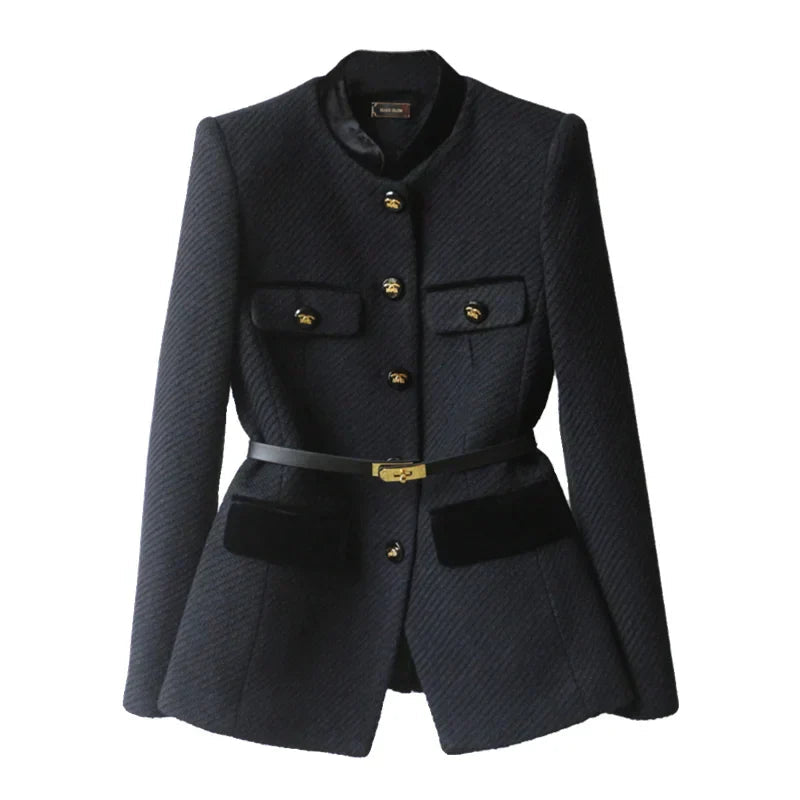 Klassischer Damen Wollmantel Elegante Länge