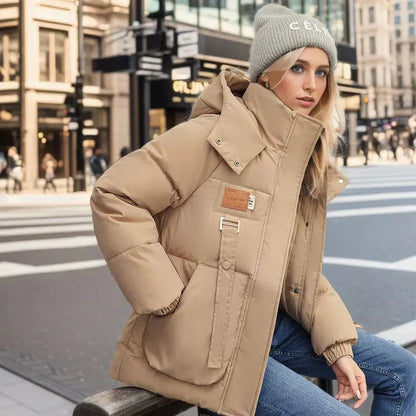 Warmes Winterjacke Schwarz Für Kalte Tage