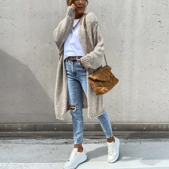 Langer Strickcardigan Damen Oversized - IdealeKleiden