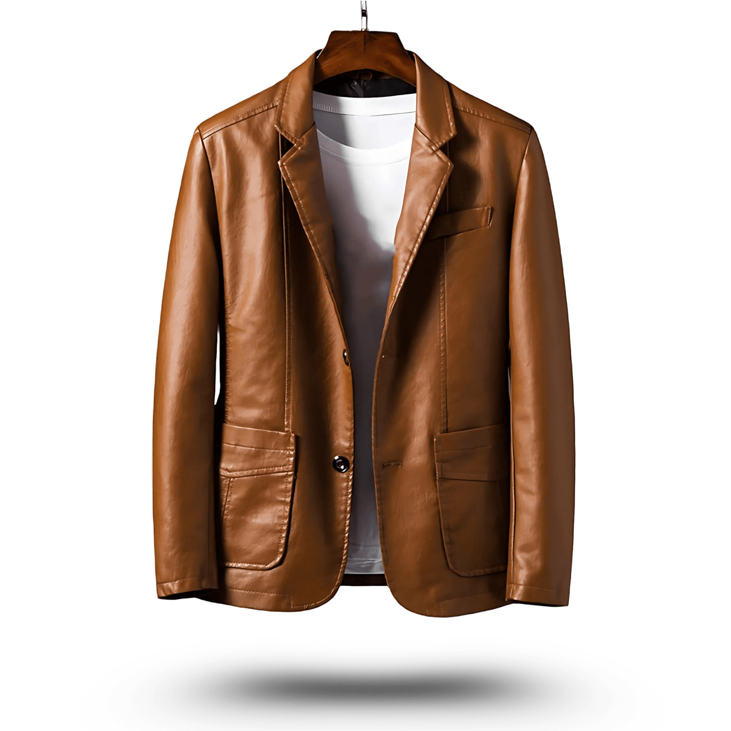 Moderne Lederjacke Slim Fit Stil