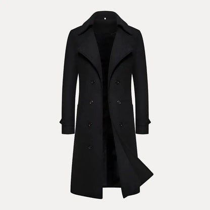 Klassischer Trenchcoat Doppelreihig Wollmantel