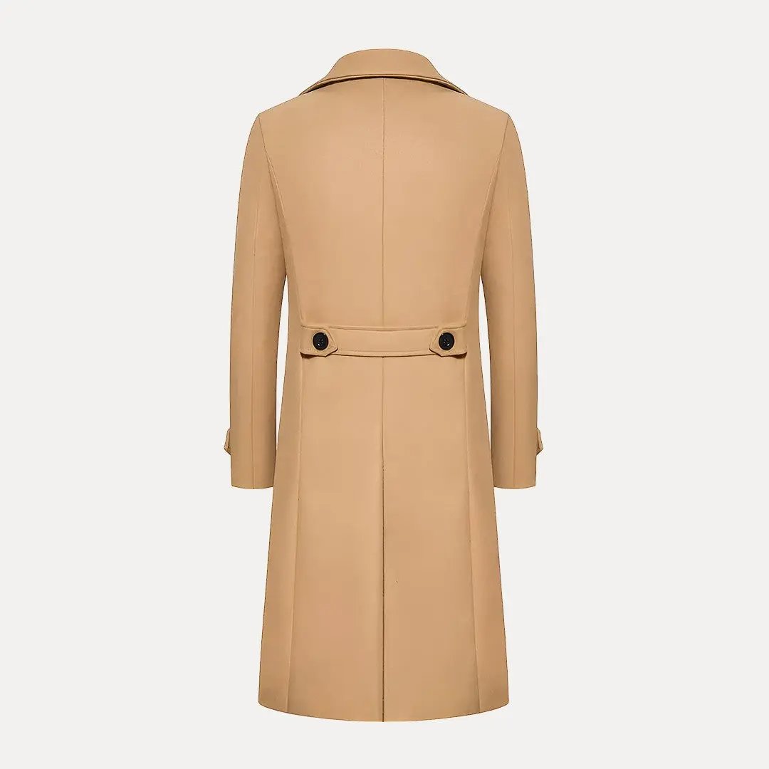 Klassischer Trenchcoat Doppelreihig Wollmantel - IdealeKleiden