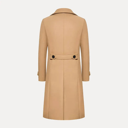 Klassischer Trenchcoat Doppelreihig Wollmantel - IdealeKleiden