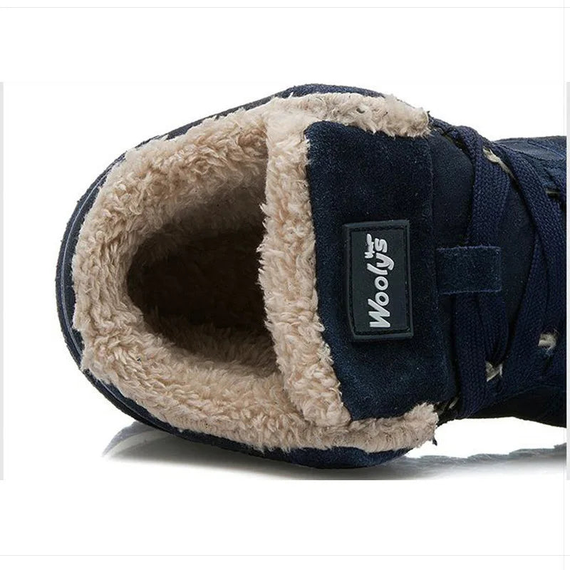 Herren Winterstiefel Warm Kunstfell Rutschfest - IdealeKleiden