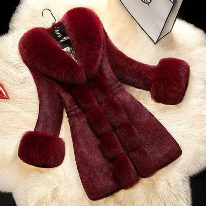 Winter-Mantel Damen Pelz-Look Elegant
