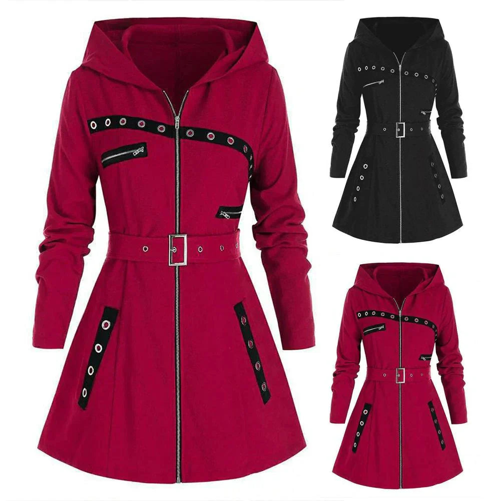 Damen Wintermantel Elegant Langschwarz - IdealeKleiden