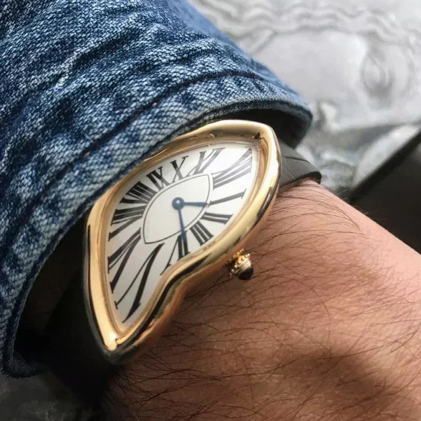 Stylische Herrenuhr Leder Schwarzes Armband