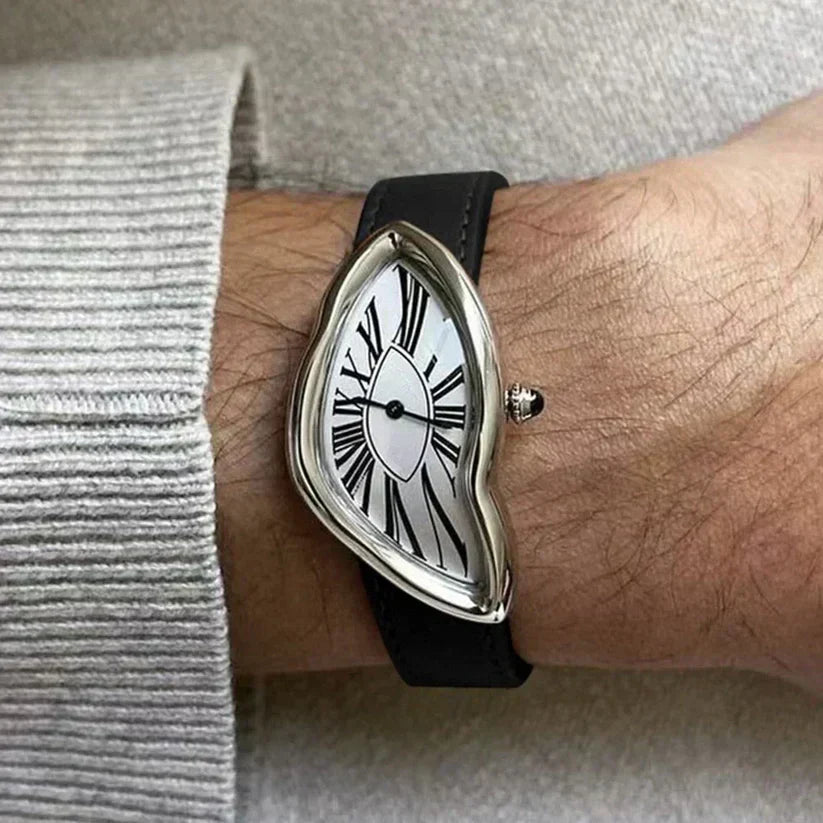 Stylische Herrenuhr Leder Schwarzes Armband