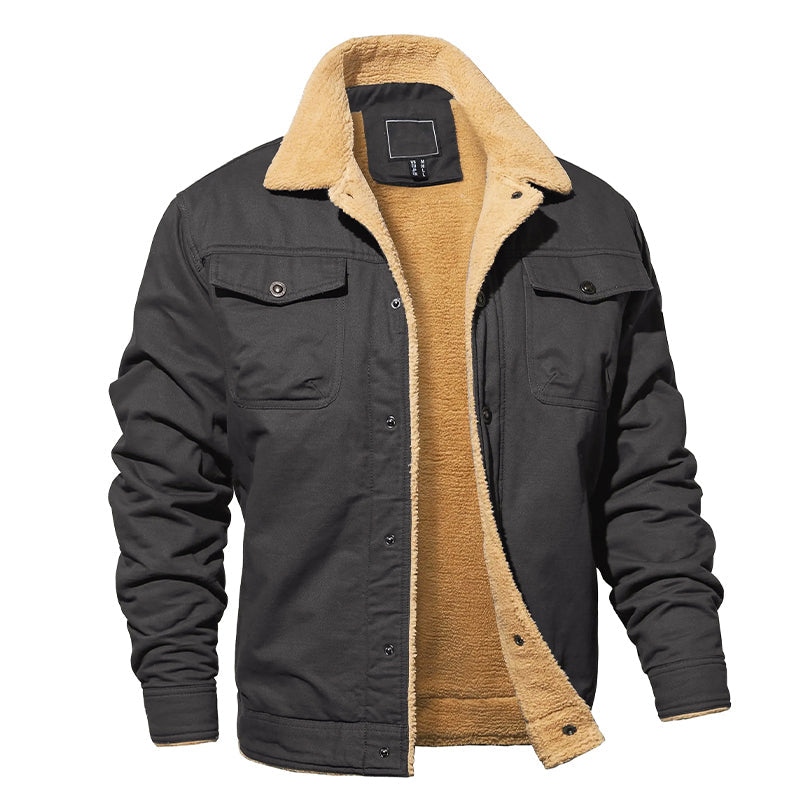 Warme Fleece Jacke Damen Baumwolle Cargo Stil