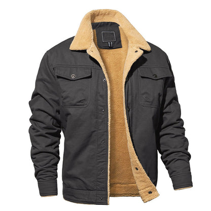 Warme Fleece Jacke Damen Baumwolle Cargo Stil