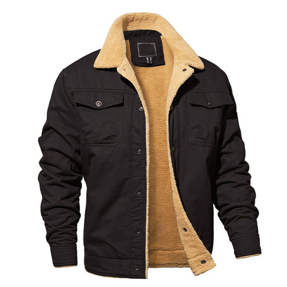 Warme Fleece Jacke Damen Baumwolle Cargo Stil