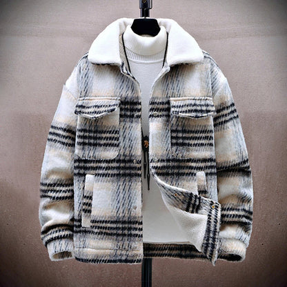 Warmes Winterjacke Plaid Fleece Innenfutter