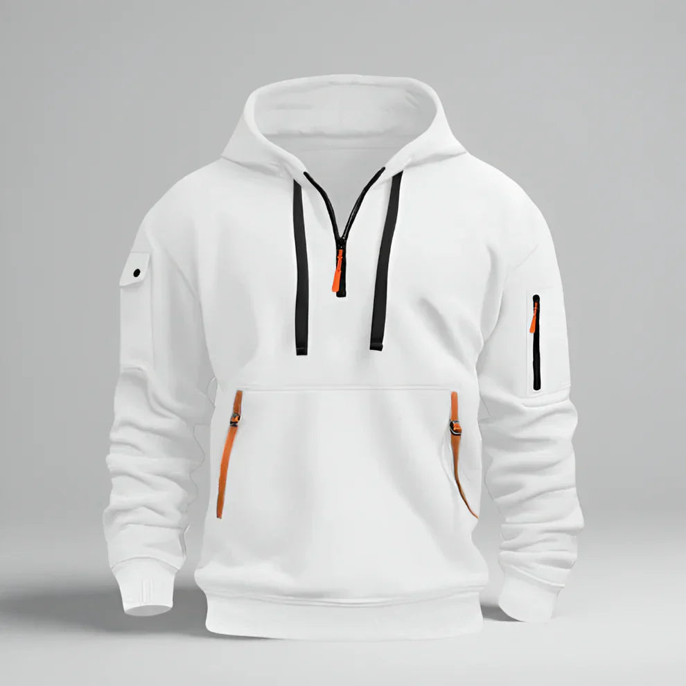 Herren Hoodie Kurz Reißverschluss Sportlich
