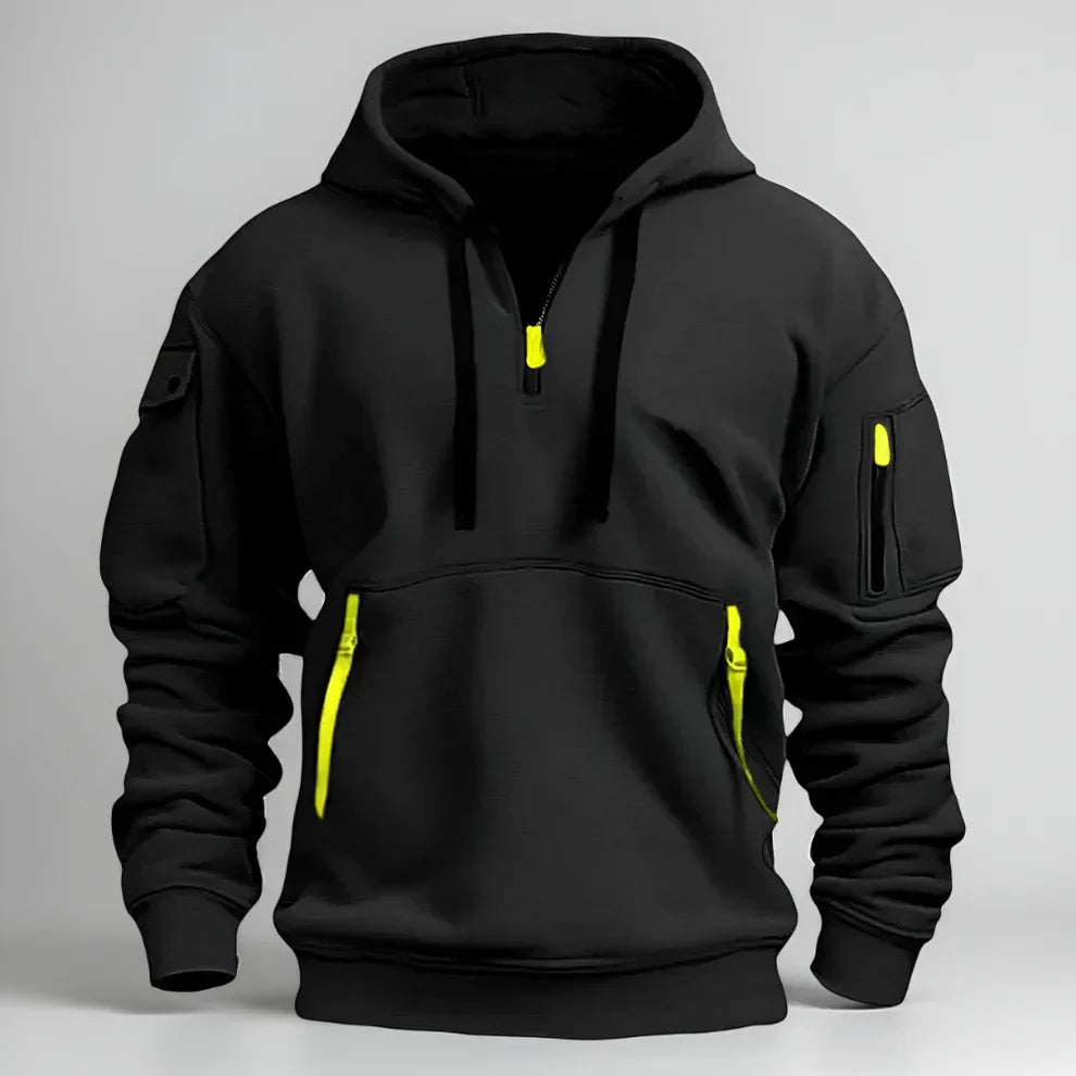 Herren Hoodie Kurz Reißverschluss Sportlich