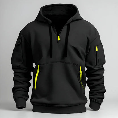 Herren Hoodie Kurz Reißverschluss Sportlich