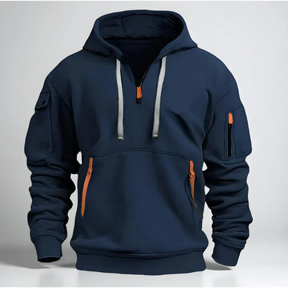 Herren Hoodie Kurz Reißverschluss Sportlich
