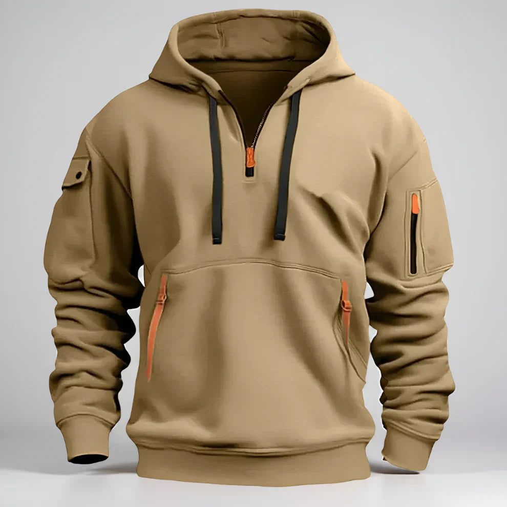 Herren Hoodie Kurz Reißverschluss Sportlich