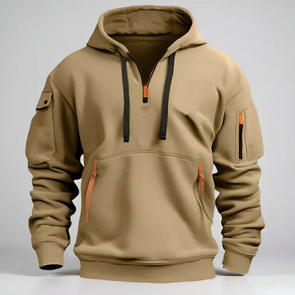Herren Hoodie Kurz Reißverschluss Sportlich