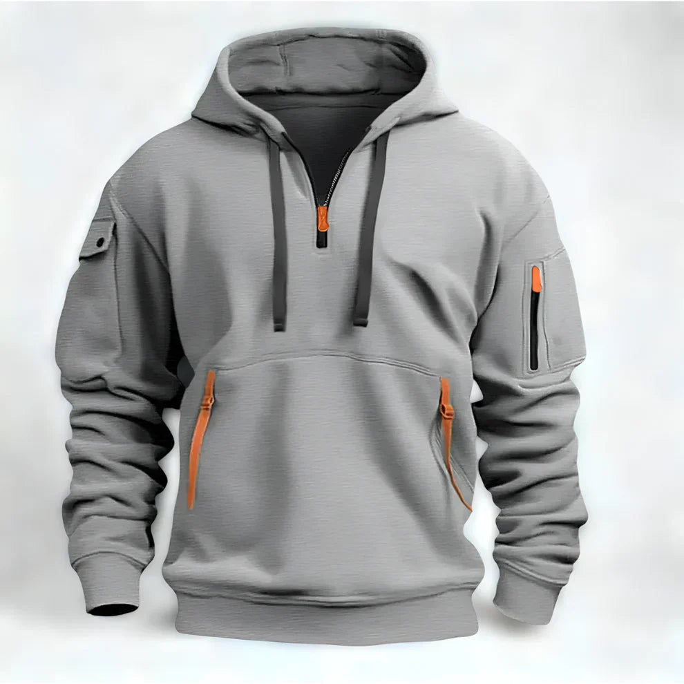 Herren Hoodie Kurz Reißverschluss Sportlich