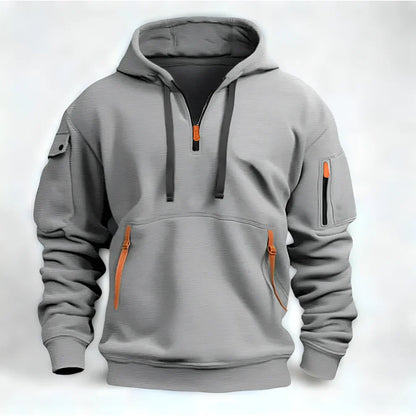 Herren Hoodie Kurz Reißverschluss Sportlich