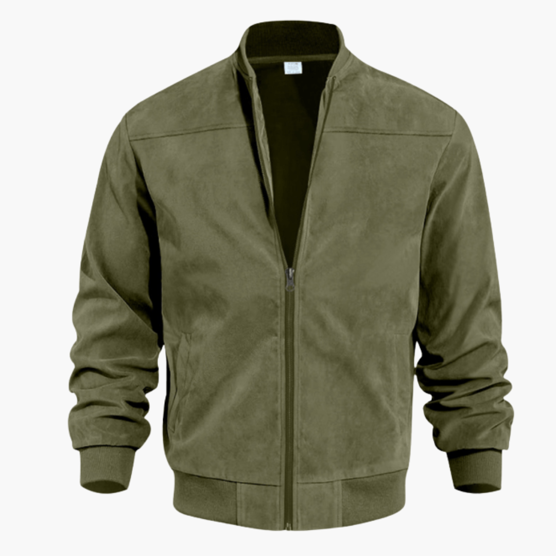Herren Wildleder Bomberjacke Lässig Modern